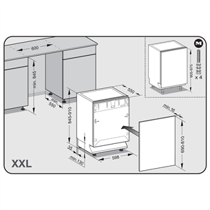 Miele G 7985 SCVi XXL AutoDos K2O, 14 komplektų talpa - Įmontuojama indaplovė