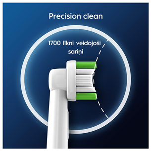 Braun Oral-B Precision Clean Pro, 8 vnt., balti - Dantų šepetėlių antgaliai