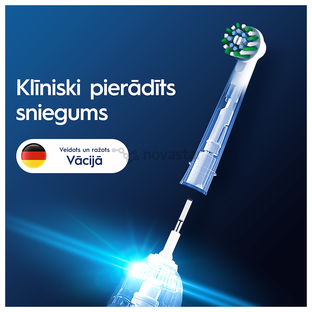 Braun Oral-B Cross Action Pro, 6 vnt., balti - Dantų šepetėlių antgaliai