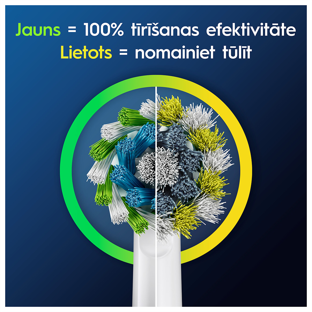Braun Oral-B Cross Action Pro, 6 vnt., balti - Dantų šepetėlių antgaliai