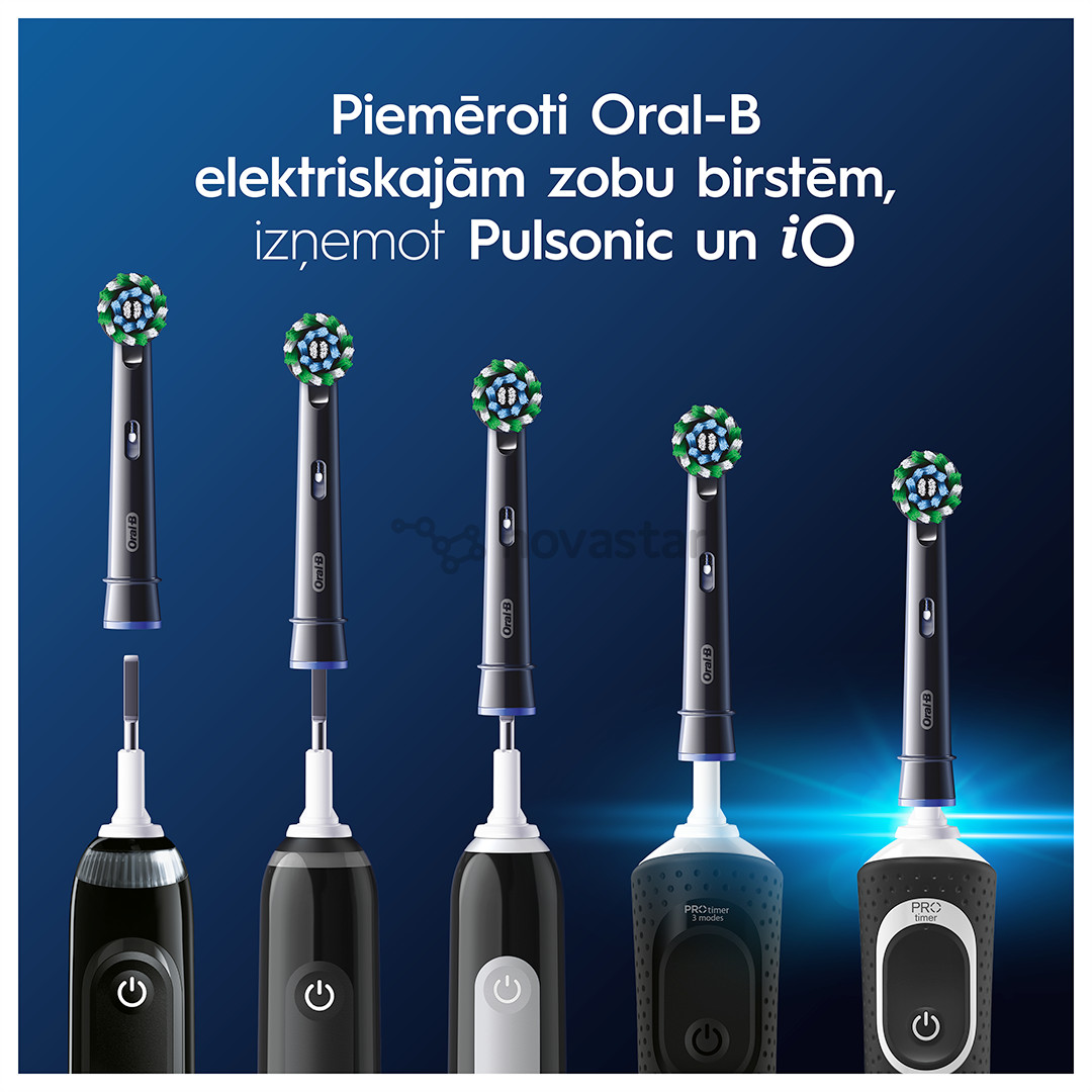 Braun Oral-B Cross Action Pro, 2 vnt., juodi - Dantų šepetėlių antgaliai