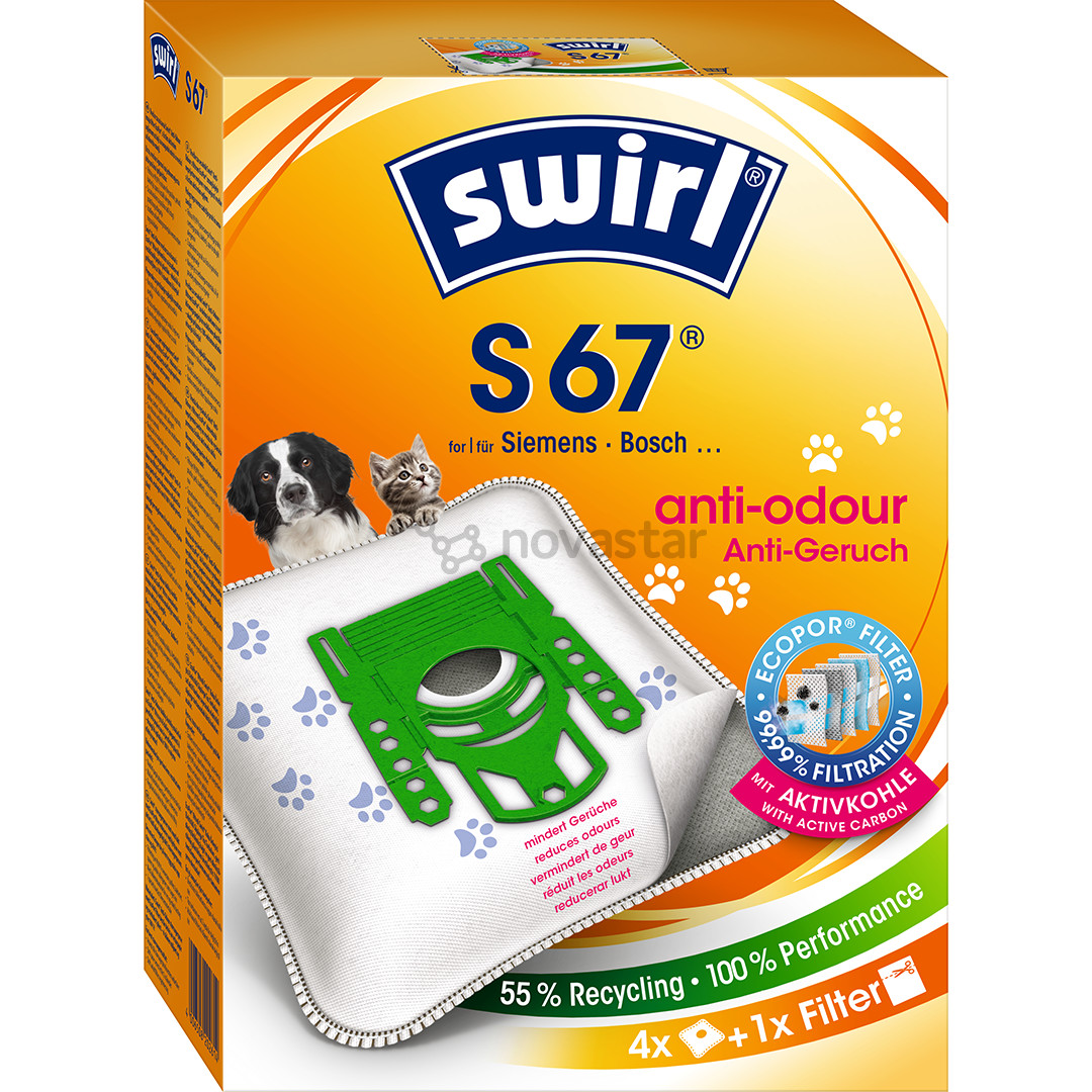 Swirl S 67 PET, 4 vnt. - Dulkių maišeliai