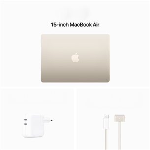 Apple MacBook Air 15'' (2024), M3 8C/10C, 16 GB, 512 GB, ENG, starlight - Nešiojamas kompiuteris