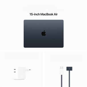 Apple MacBook Air 15'' (2024), M3 8C/10C, 16 GB, 512 GB, SWE, midnight - Nešiojamas kompiuteris