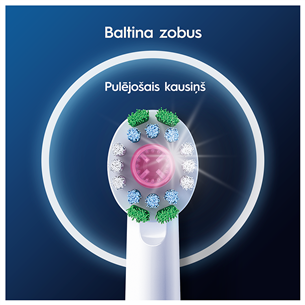 Braun Oral-B Pro 3D White, 2 vnt., balti - Dantų šepetėlių antgaliai