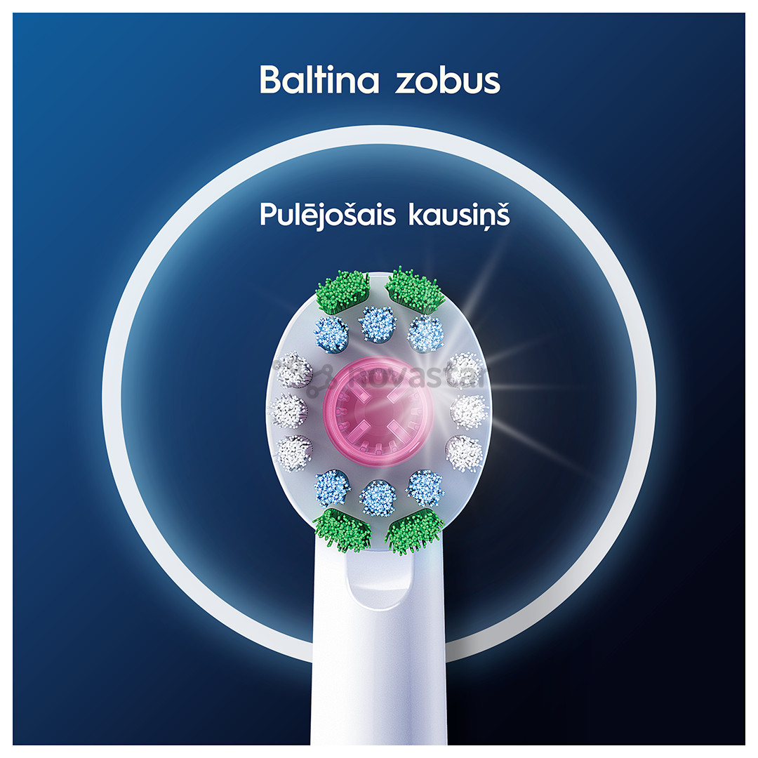 Braun Oral-B Pro 3D White, 2 vnt., balti - Dantų šepetėlių antgaliai
