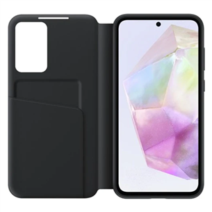 Samsung Smart View Wallet Case, Galaxy A35, juodas - Dėklas