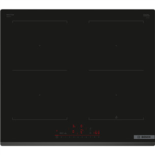 Bosch, Series 6, plotis 60 cm, berėmė, juoda - Įmontuojama indukcinė kaitlentė