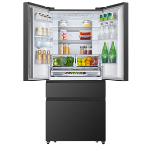 Hisense, NoFrost, 480 L, height 182 cm, black - SBS-Refrigerator