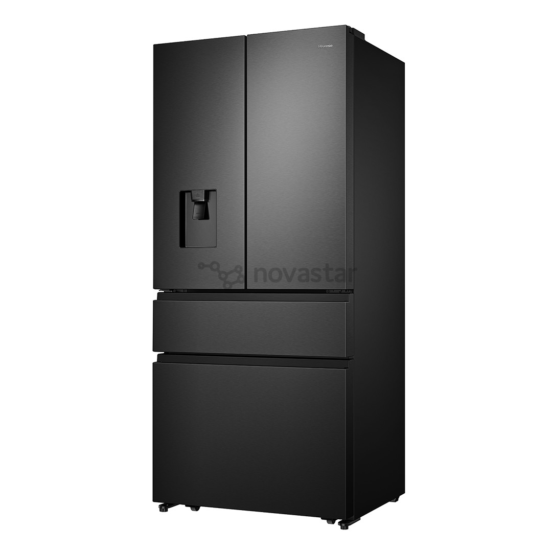 Hisense, NoFrost, 480 L, height 182 cm, black - SBS-Refrigerator