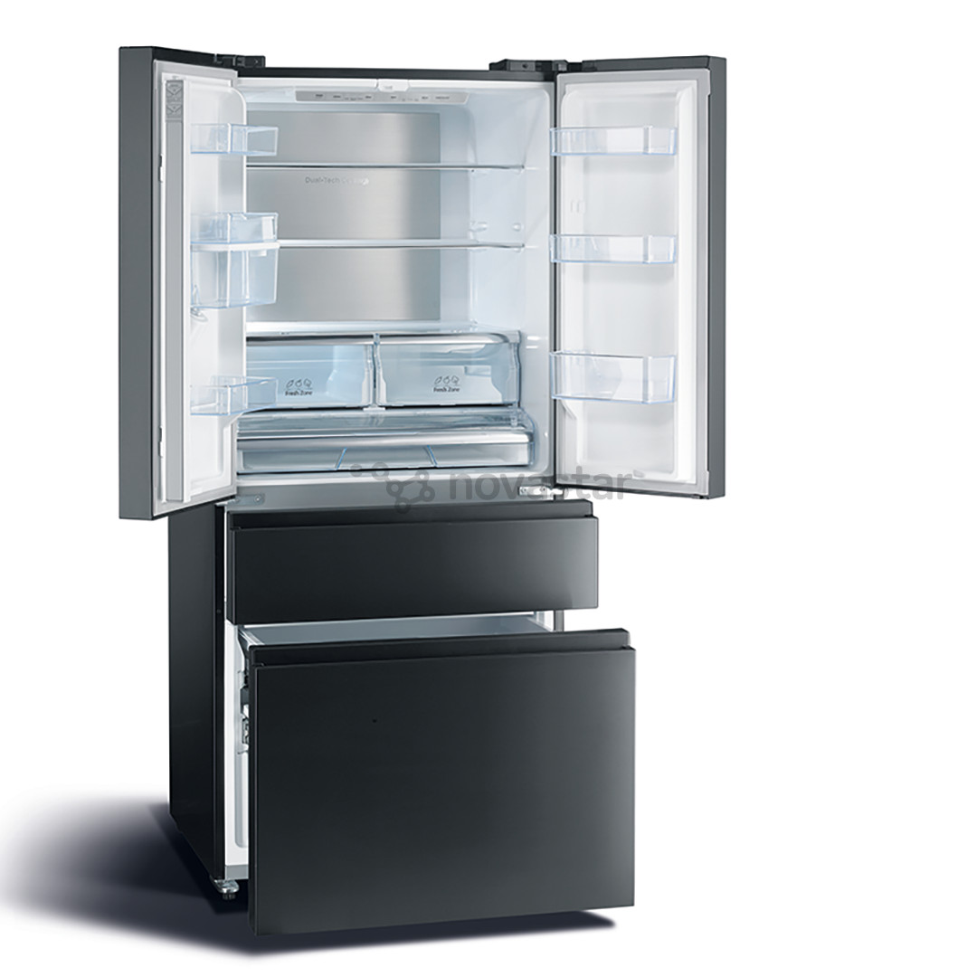 Hisense, NoFrost, 480 L, height 182 cm, black - SBS-Refrigerator