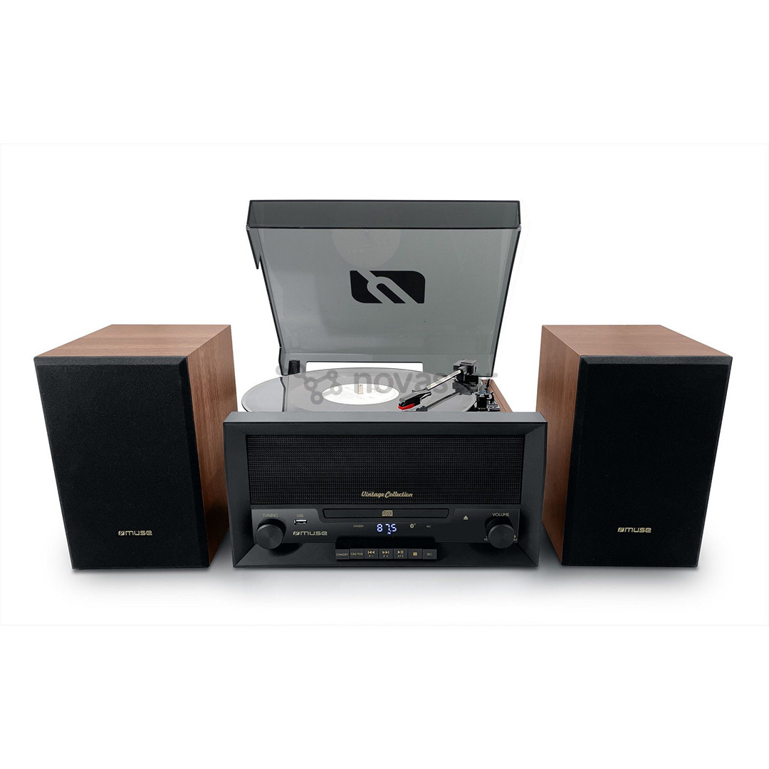 Muse MT-120 MB, CD, USB, Bluetooth, turntable, juodas/rudas - Muzikinis centras