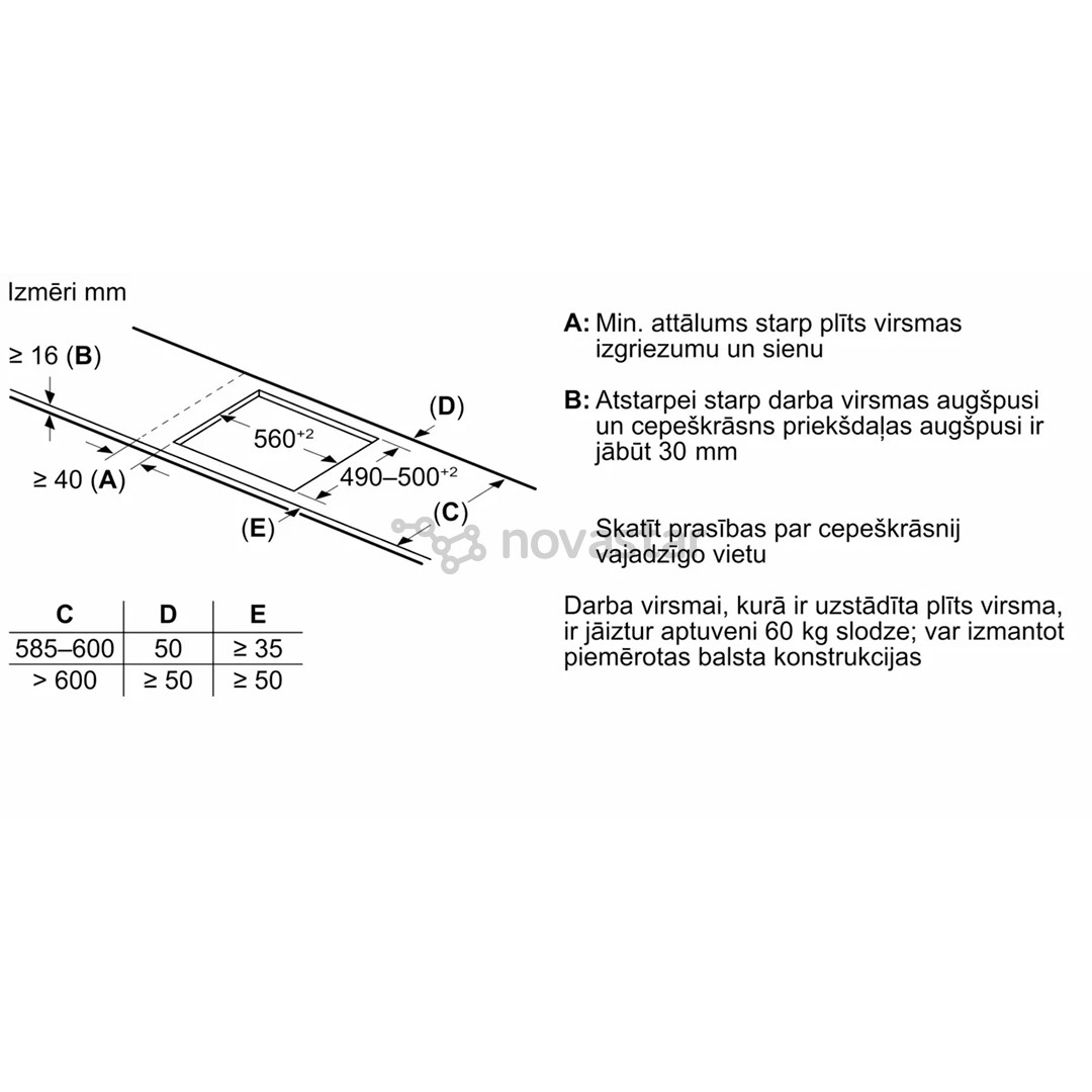 Bosch, Series 6, plotis 60 cm, berėmė, juoda - Įmontuojama indukcinė kaitlentė