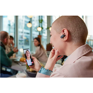 Philips TAT3508, triukšmo slopinimas, juodos - Belaidės ausinės