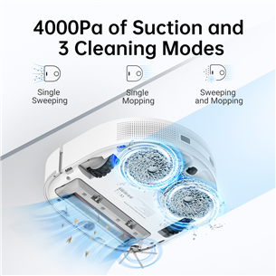 Dreame W10, vacuuming and mopping, white - Robot vacuum cleaner