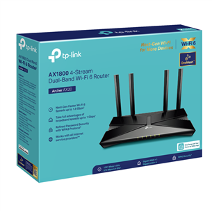 TP-Link Archer AX1800, WiFi 6, juodas - WiFi maršrutizatorius