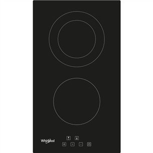 Whirlpool, domino, ширина 30 см, черный - Интегрируемая керамическая варочная панель WRD6030B