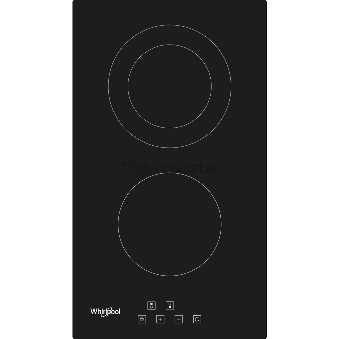 Whirlpool, domino, plotis 30 cm, juoda - Įmontuojama keramikinė kaitlentė