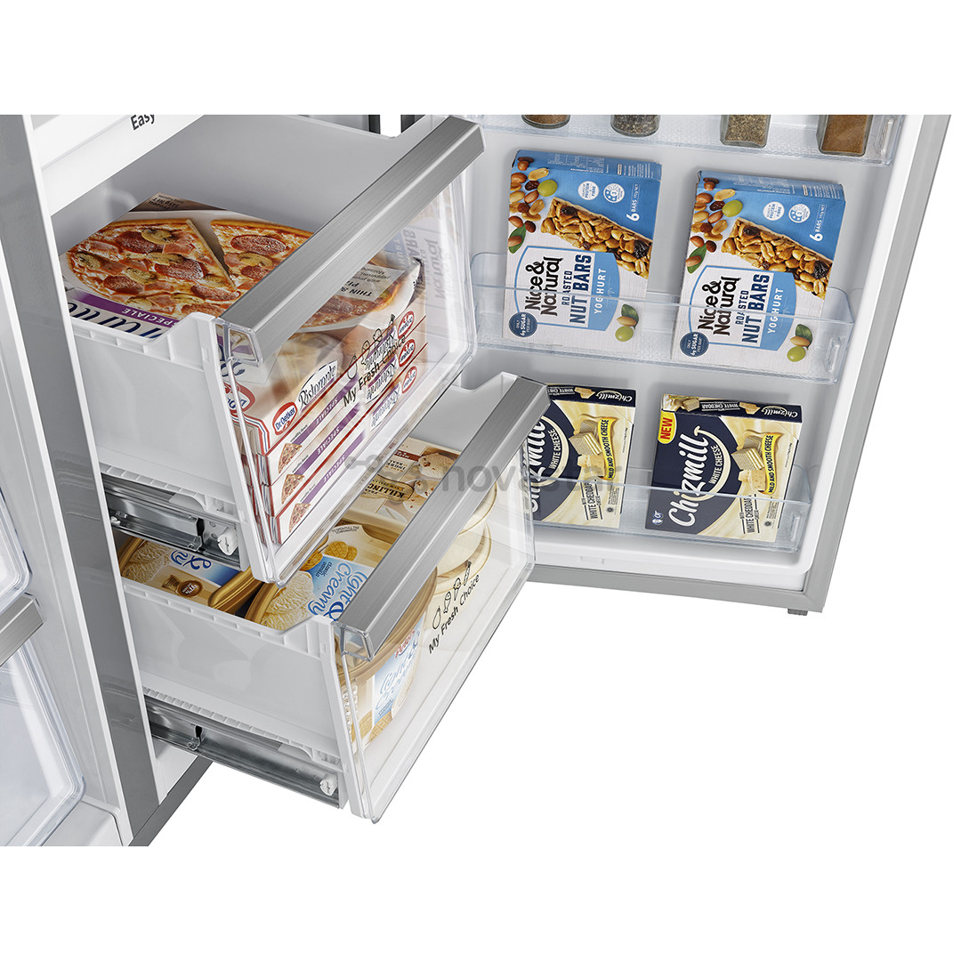 Hisense, Total No Frost, 609 L, aukštis 179 cm, nerūdijančio plieno - SBS šaldytuvas