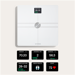 Withings Body Comp, baltos - Diagnostinės svarstyklės