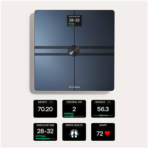 Withings Body Comp, juodos - Diagnostinės svarstyklės