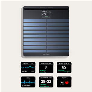 Withings Body Scan, juodos - Diagnostinės svarstyklės