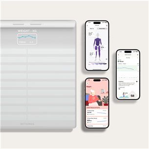 Withings Body Scan, baltos - Diagnostinės svarstyklės