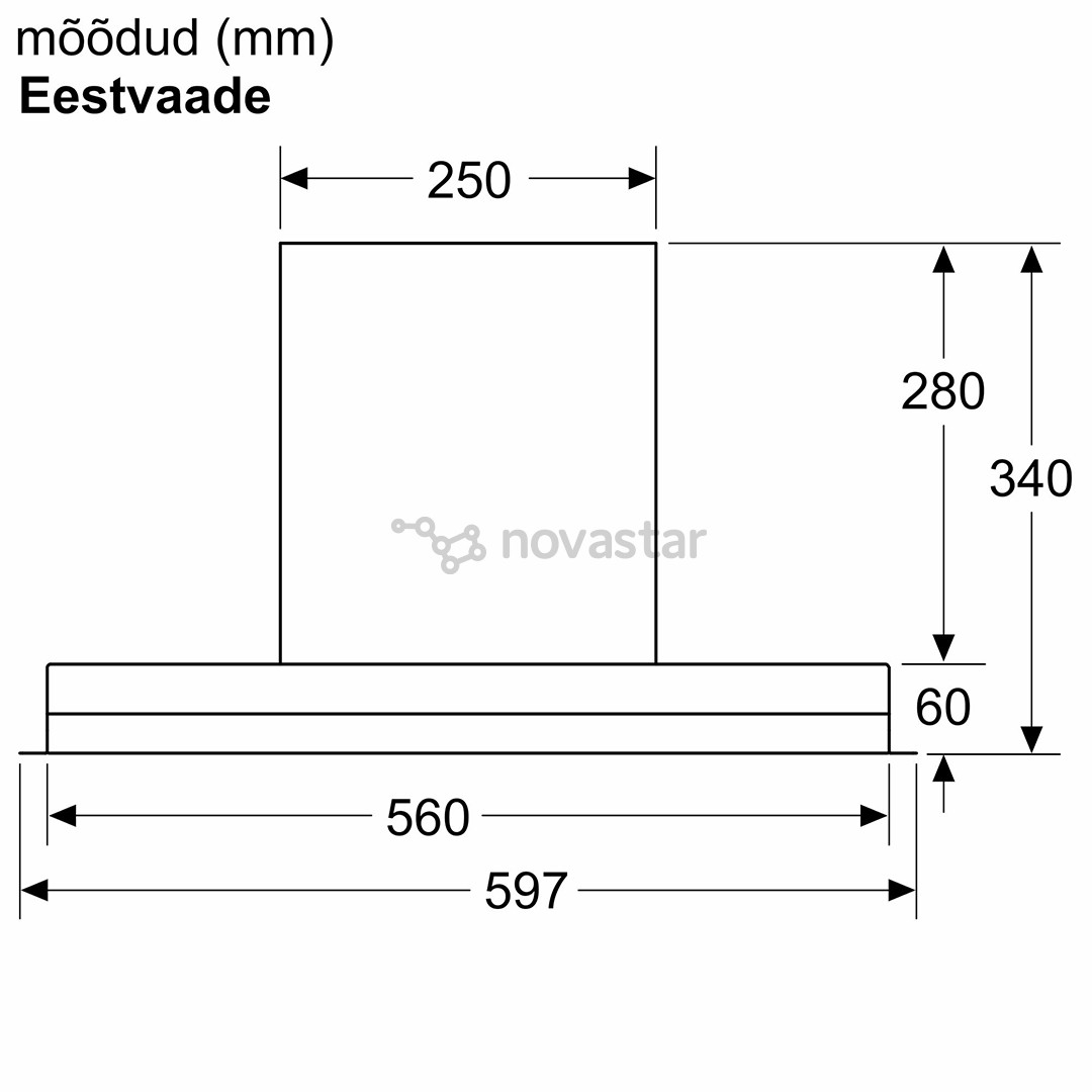 Bosch, Series 6, 749 m³/h, width 60 cm, juodas - Įmontuojamas gartraukis