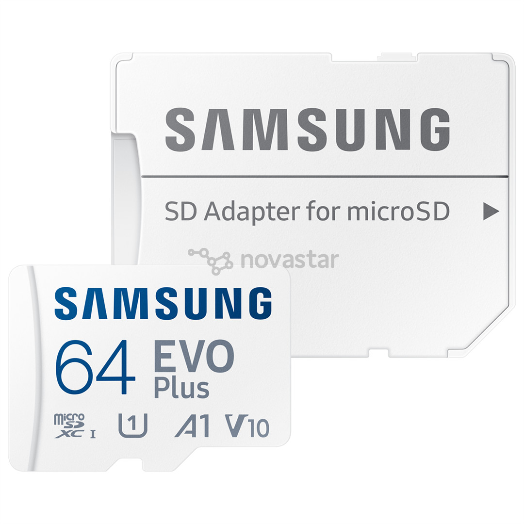 Samsung EVO Plus, microSDXC, 64 GB, white - Memory Card and Adapter