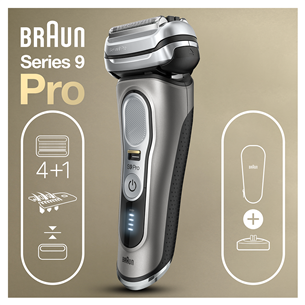 Braun Series 9 Pro, sidabrinis - Skustuvas