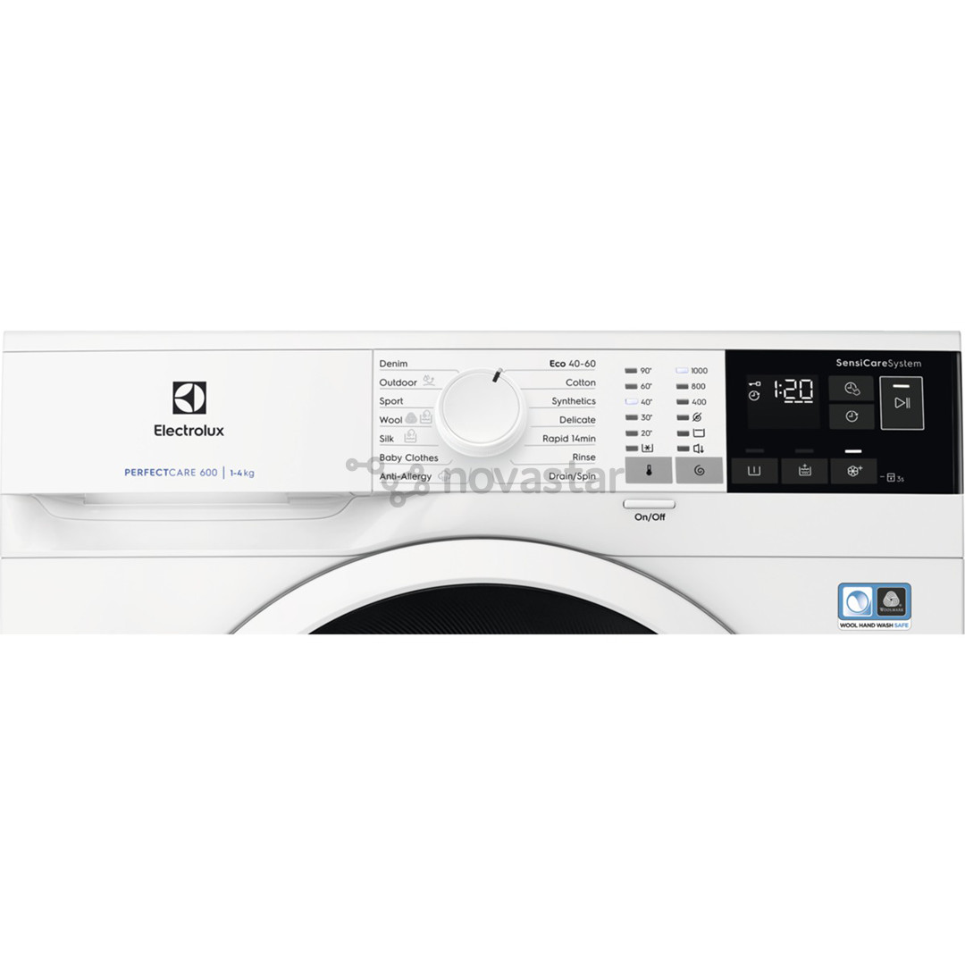 Electrolux SensiCare, 4 kg, gylis 37,2 cm, 1000 rpm - Skalbimo mašina