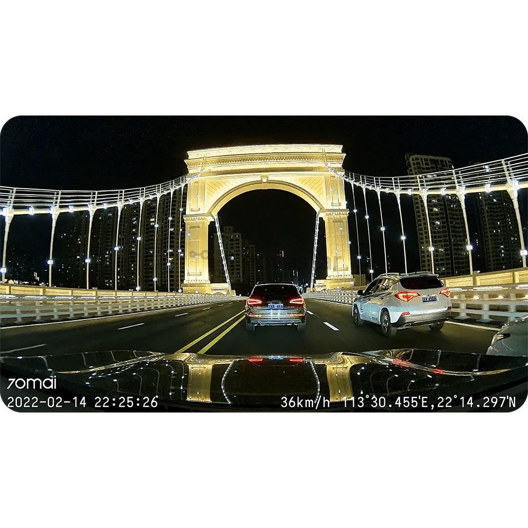 70mai Dash Cam M500 1944p, 64 ГБ eMMC, черный - Видеорегистратор