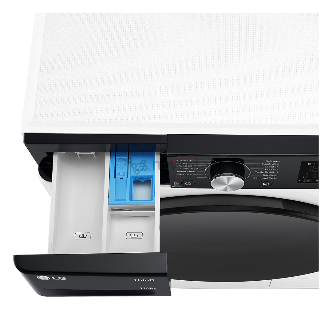 LG, 11 kg / 6 kg, gylis 56,5 cm, 1400 aps./min. - Skalbimo mašina - džiovyklė