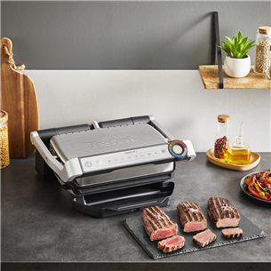 Tefal OptiGrill+, 2000 Вт, нерж. сталь - Электрический гриль