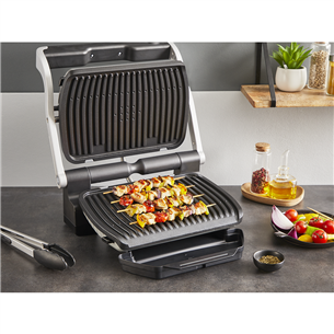 Tefal OptiGrill+, 2000 Вт, нерж. сталь - Электрический гриль