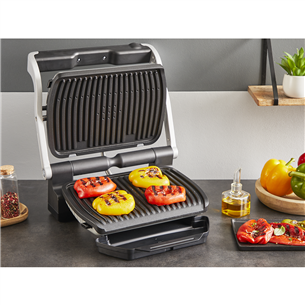 Tefal OptiGrill+, 2000 Вт, нерж. сталь - Электрический гриль