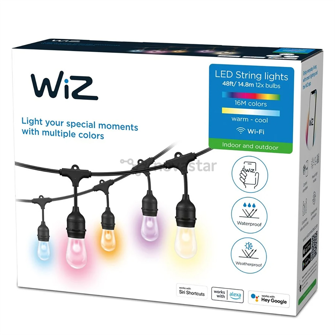 Philips WiZ String Lights Outdoor RGB, WiFi, 14,8 m - Išmaniosios lemputės
