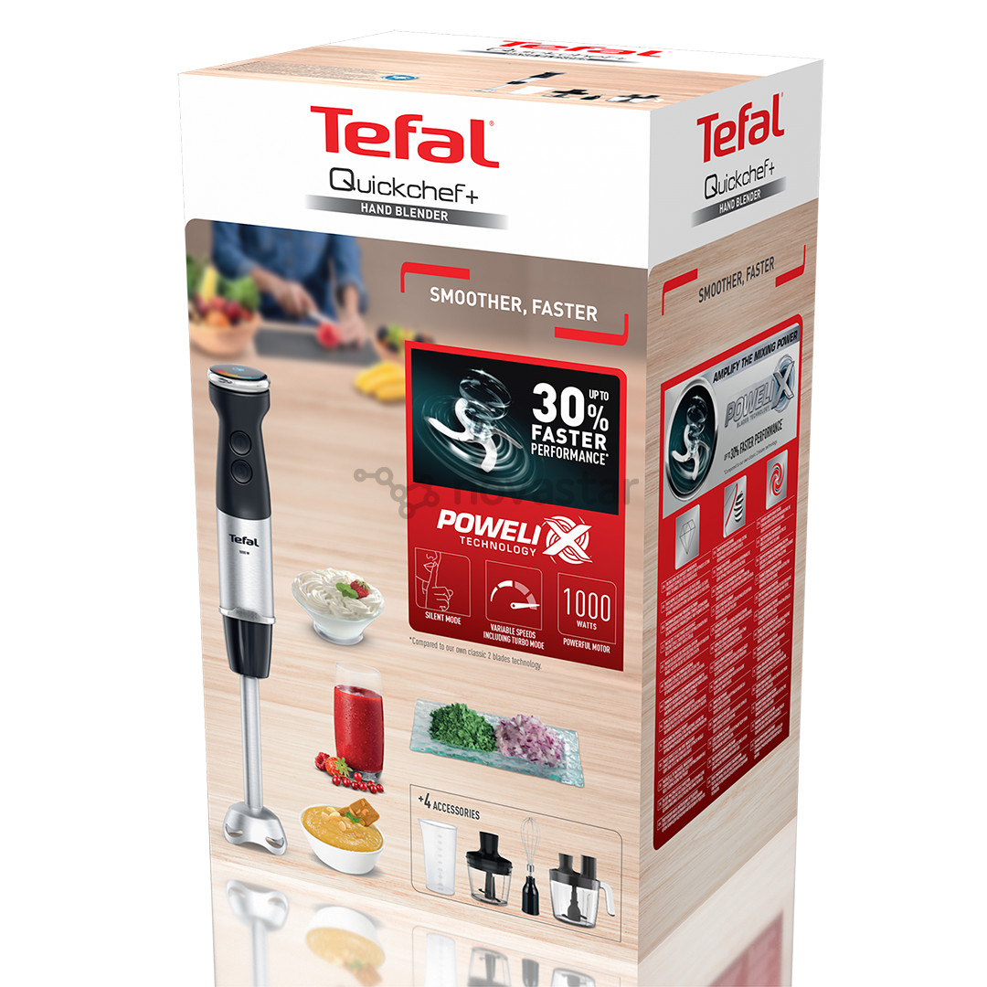 Tefal Quickchef+, 1000 Вт, нерж. сталь - Погружной блендер