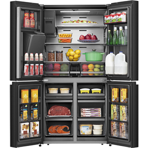 Hisense, Total NoFrost, 584 L, 179 cm, black - SBS Refrigerator