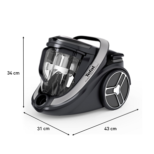 Tefal Silence Force Cyclonic Effitech, 500 Вт, без мешка, черный - Пылесос