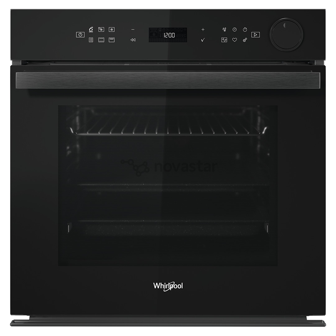 Whirlpool, 73 л, пиролитическая очистка, черный - Интегрируемый духовой шкаф