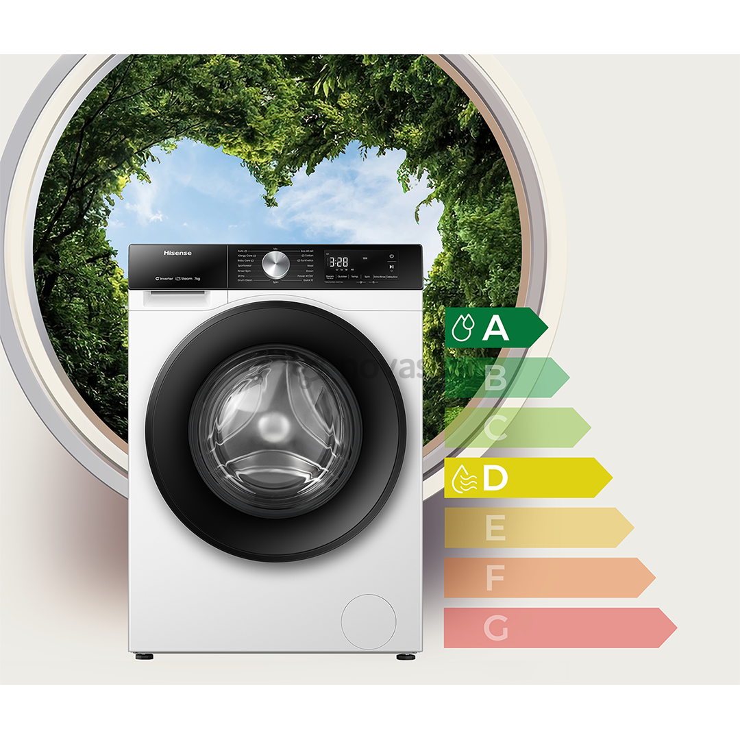 Hisense, 8 kg, depth 48 cm, 1400 rpm - Front load washing machine