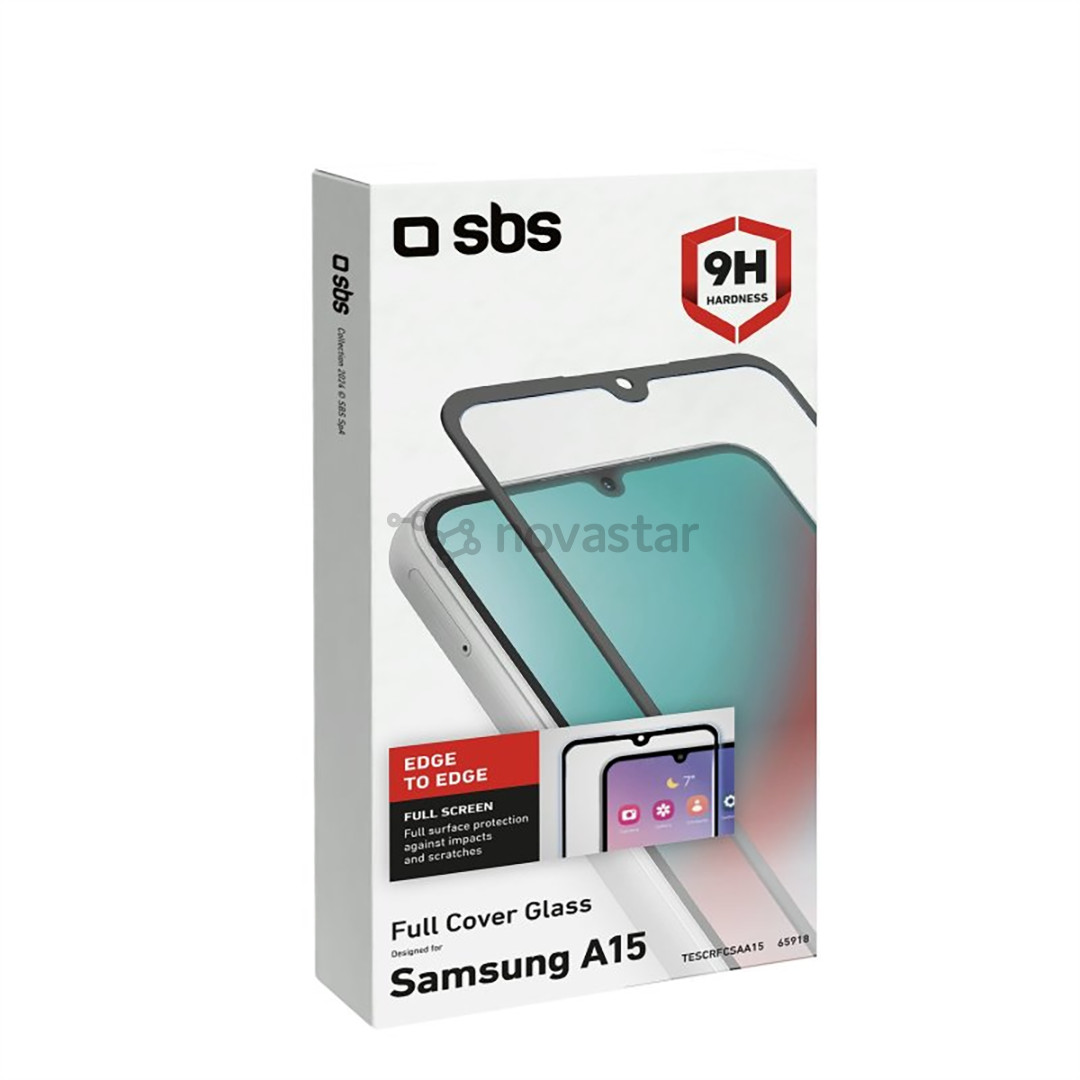 SBS Full Cover Glass Screen Protector, Samsung Galaxy A15 - Ekrano apsauga