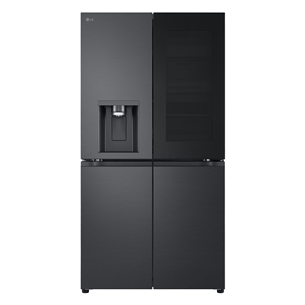 LG, Instaview, 638 L, height 180 cm, black - SBS Refrigerator