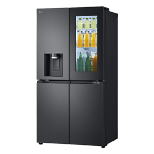 LG, Instaview, 638 L, height 180 cm, black - SBS Refrigerator