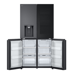 LG, Instaview, 638 L, height 180 cm, black - SBS Refrigerator