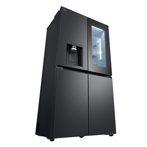 LG, Instaview, 638 L, height 180 cm, black - SBS Refrigerator