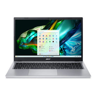 Acer Aspire 3, 15.6", Ryzen 5, 8 GB, 256 GB, SWE, sidabrinis - Nešiojamas kompiuteris