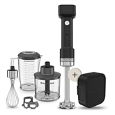 KitchenAid Go, с аккумулятором, матовый черный - Беспроводной погружной блендер с комплектом аксессуаров
