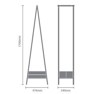 Brabantia Linn, Compact, juoda - Drabužių pakaba